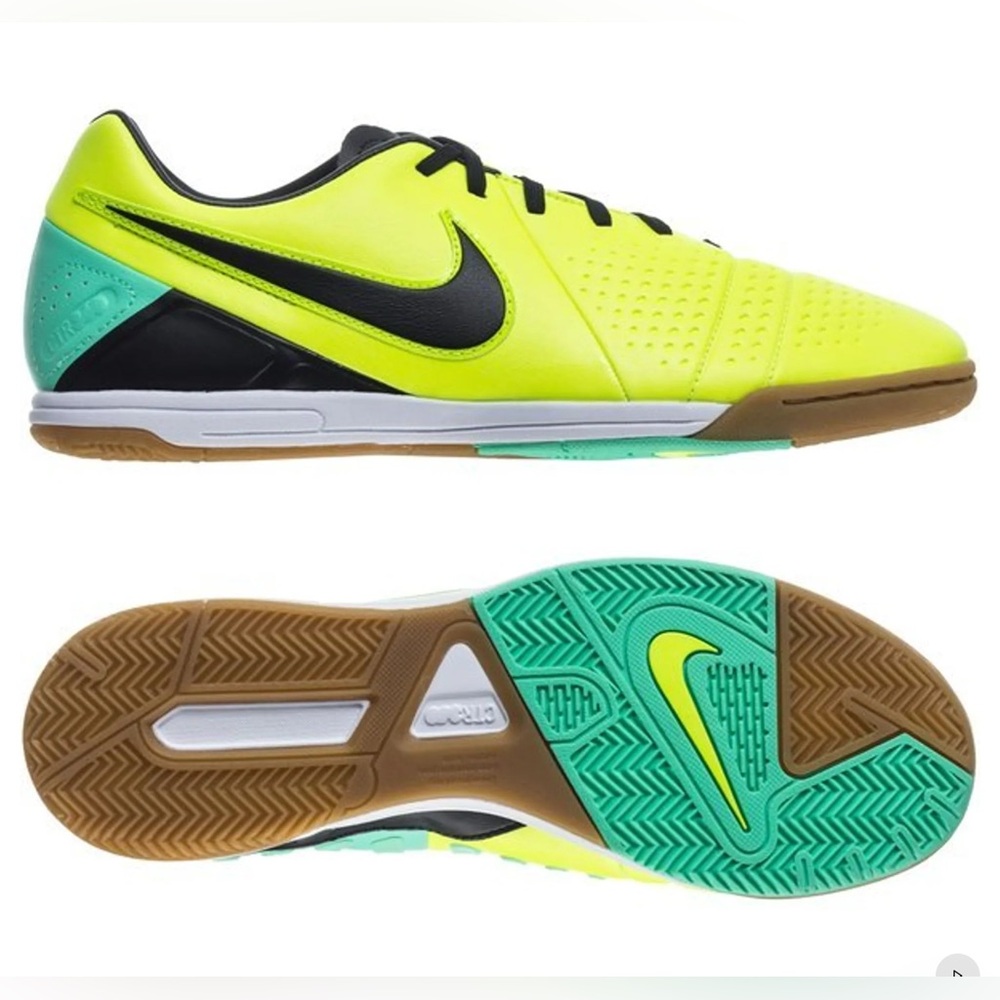 Nike CTR 360 Men's Yellow and Green Indoor Soccer Shoes 525171-703